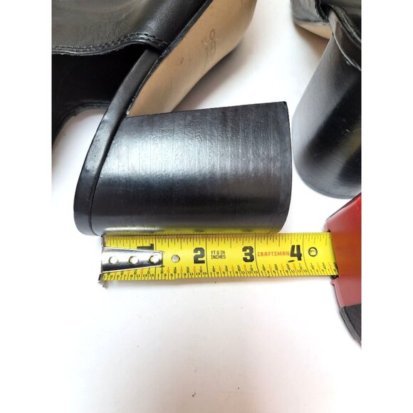 Aldo Women's Black Leather Open-Toe Block Heeled Sandals With Ankle Strap Size 1 - Picture 9 of 10